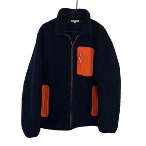 JW Anderson Uniqlo Fleece Jacket Mens XL Blue Orange Full Zip Outdoors